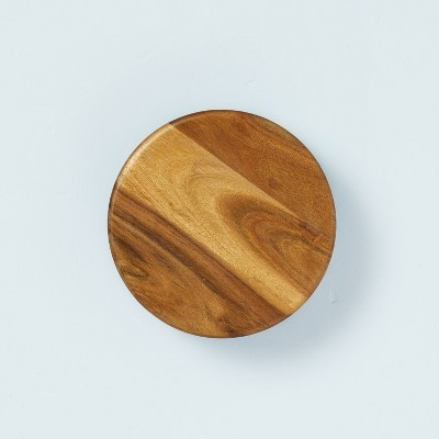 7" Round Footed Wood Serving Stand Brown - Hearth & Hand™ with Magnolia: Acacia Tableware, Lacquered Finish | Target
