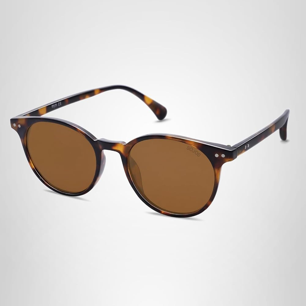 SOJOS Small Round Classic Polarized Sunglasses for Women Men Vintage Style UV400 Lens MAY SJ2113 | Amazon (US)
