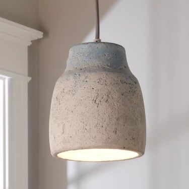 Antiqued Gray and Blue Cement Pendant - Small | Shades of Light