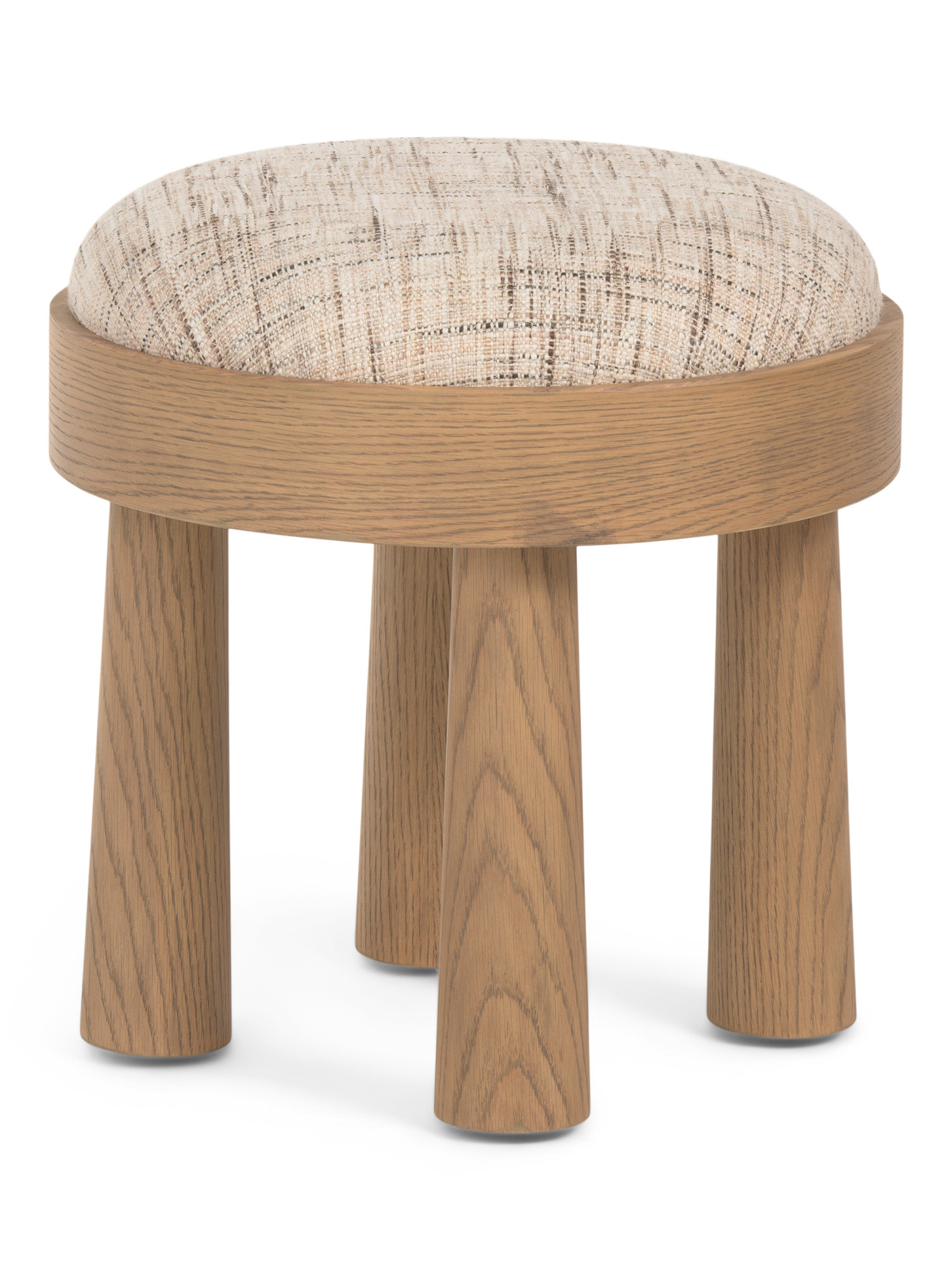 Linen Blend Solid Oak Frame Louise Ottoman | TJ Maxx
