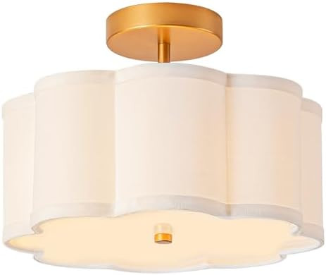 Bargeni Semi Flush Mount Ceiling Light,13 inch Modern Ceiling Light Fixture,Gold Light Fixtures C... | Amazon (US)