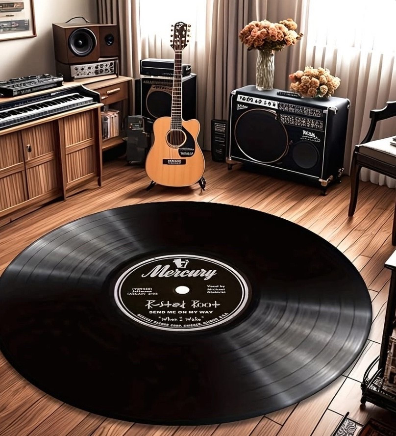#AreaRug #BedroomRug #AlbumRug #RecordRug #MusicRoom #Teen #Office #RoundCarpet #RoundAreaRug