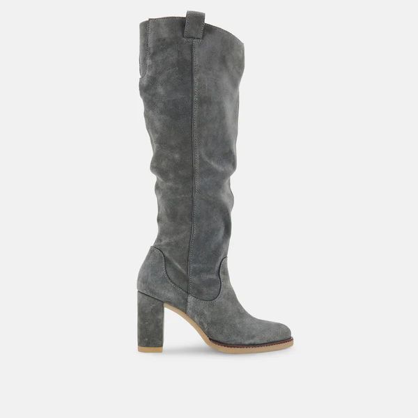 SARIE BOOTS IN ANTHRACITE SUEDE | DolceVita.com