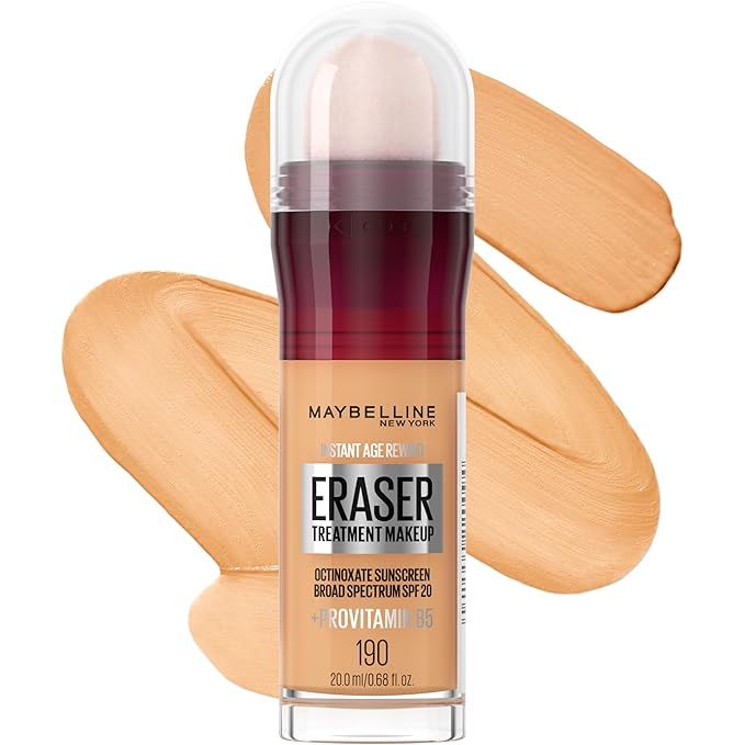 Maybelline Instant Age Rewind Eraser Foundation with SPF 20 and Moisturizing ProVitamin B5, 190, ... | Amazon (US)