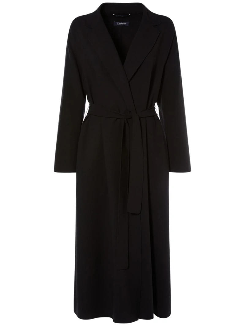 Ester wool crepe midi coat w/ belt | Luisaviaroma