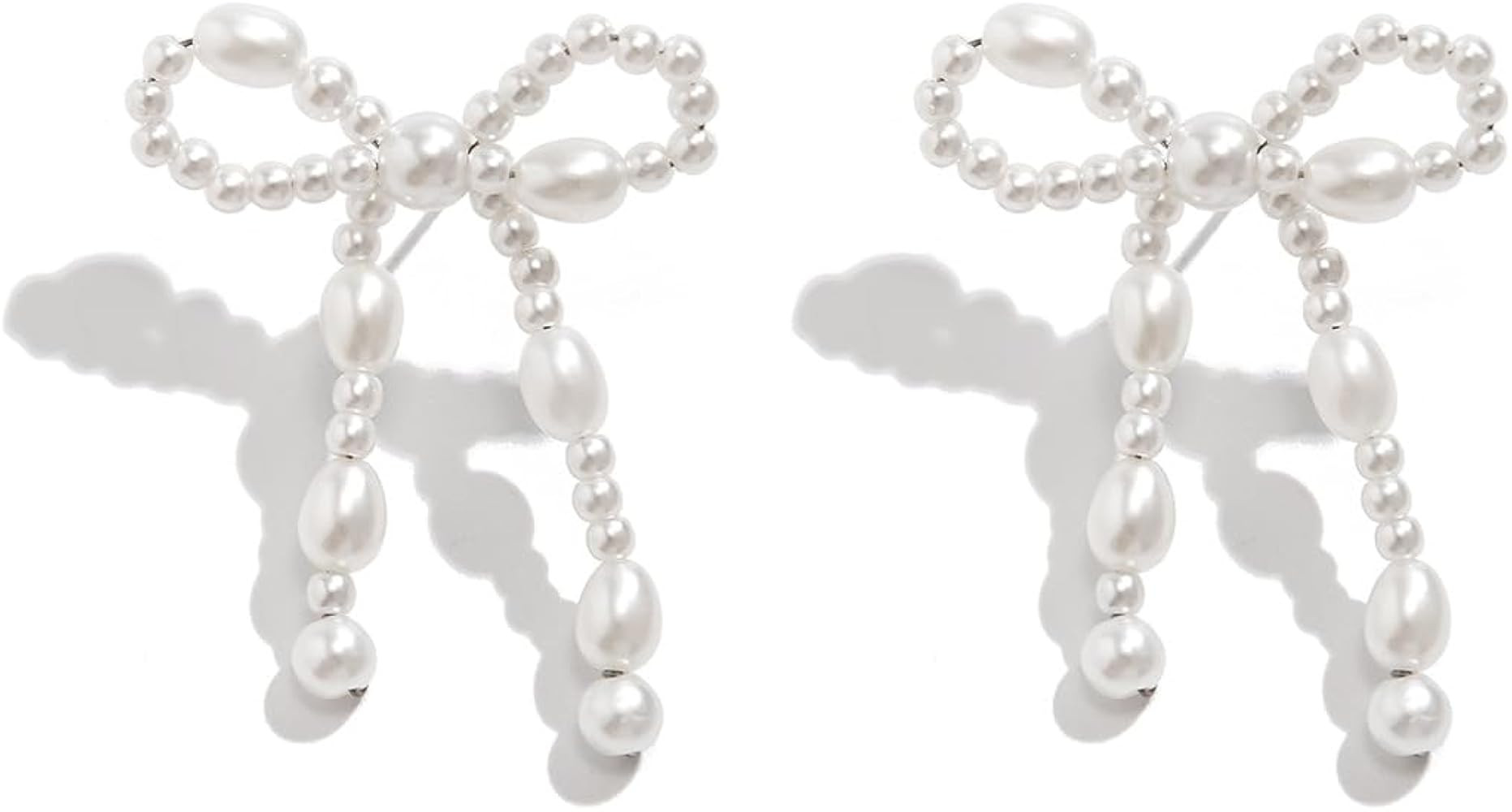 Bow Earrings for Women Fashion Bowknot Stud Earrings Large Bow Dangle Earrings Gold Silver Drop E... | Amazon (CA)