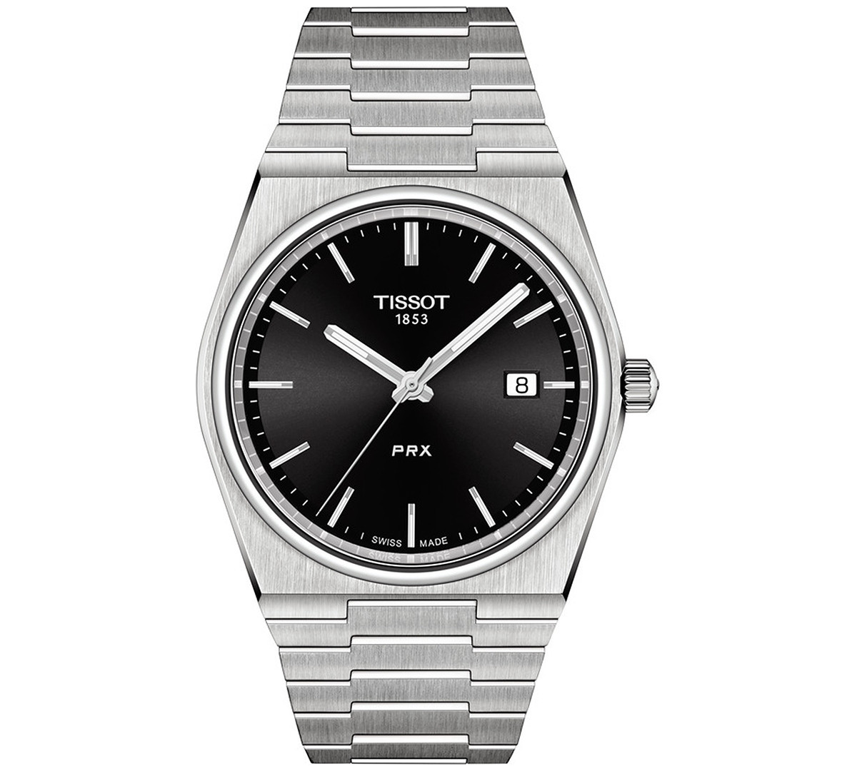 Tissot Men's Swiss Prx Stainless Steel Bracelet Watch 40mm - Black | Macy's