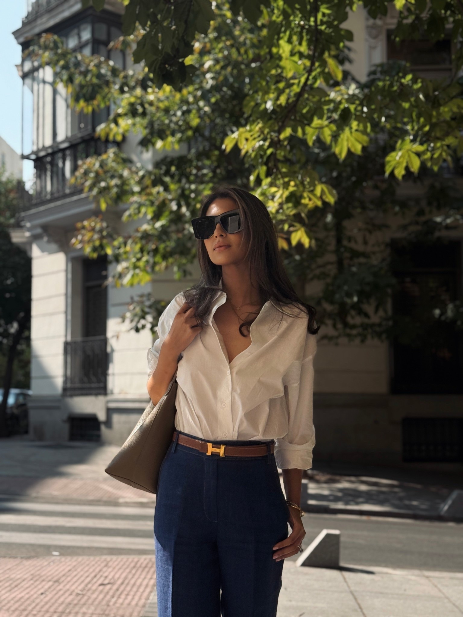 Shirt - linked size XXS (discount code: JASMINA15) 
Pants - linked size xs 
Belt - Hermes 
Bag - linked 
Sandals - Hermes Oasis 
Sunglasses - linked 

#LTKSeasonal #LTKStyleTip #LTKPetite