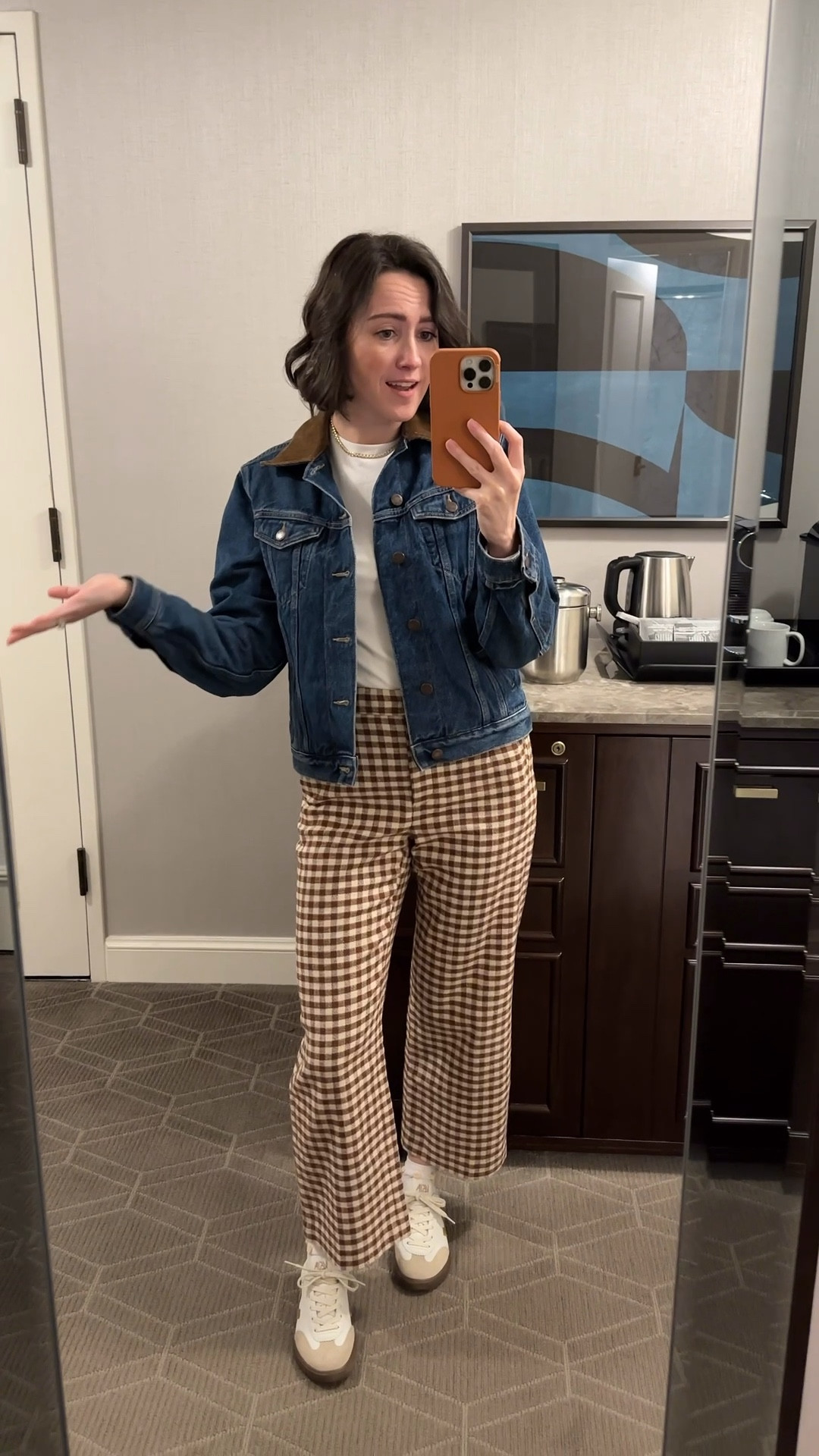 My office OOTD from yesterday 🤎 I love this outfit combo so much & I will keep wearing it again and again! This denim jacket is a thicker weight (lined with a cozy sweatshirt material) & was perfect for a rainy Seattle day 🌧️

#LTKootd #LTKdayinmylife #LTKgrwm