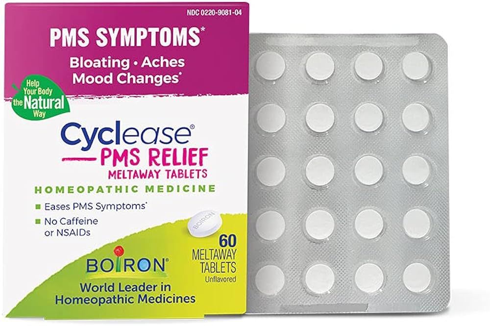 Boiron Cyclease PMS Relief Tablets for Symptoms from PMS of Bloating, Aches, Mood Swings, and Irr... | Amazon (US)