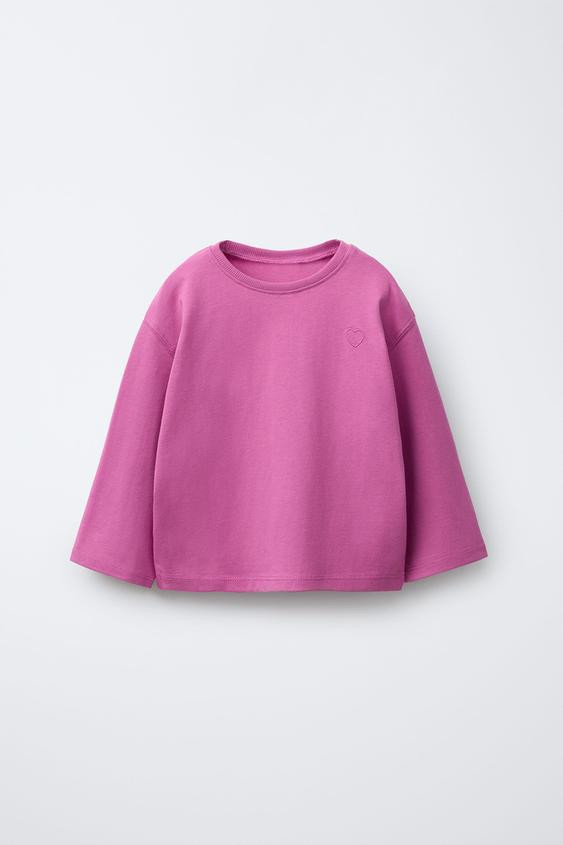 BASIC EMBROIDERED HEART T-SHIRT | Zara US