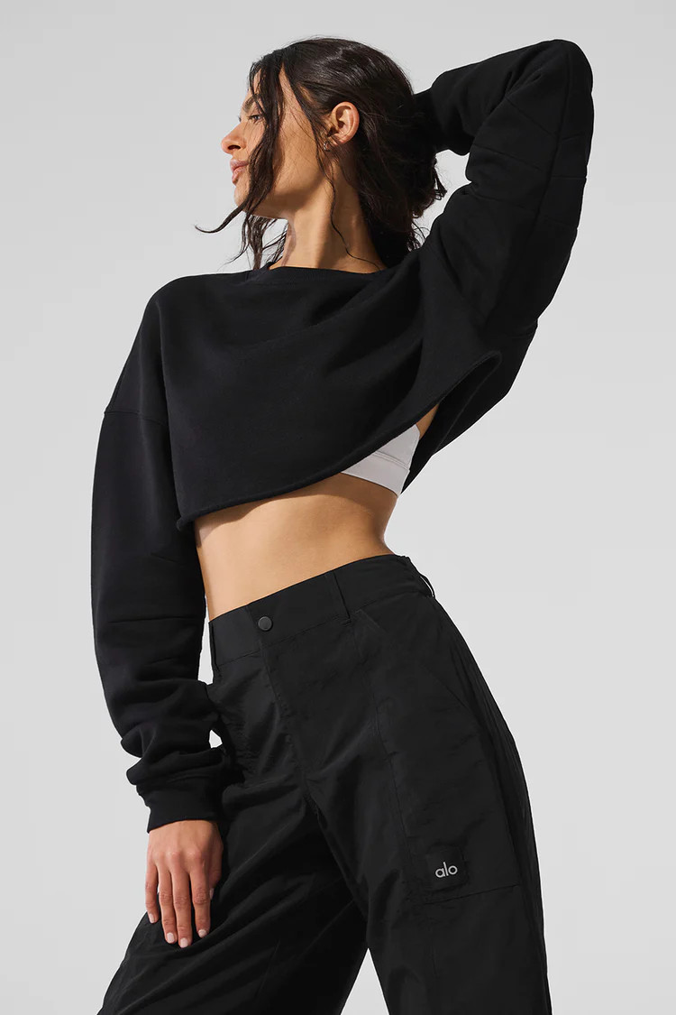 Extreme Cropped Pullover - Black | Alo Yoga (US)