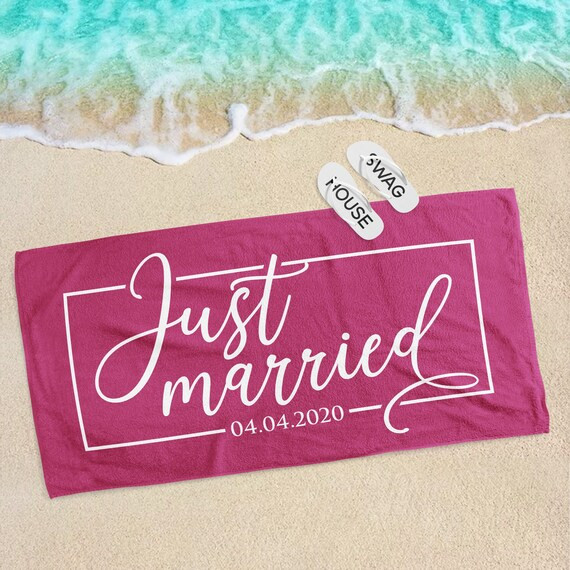 Personalized Beach Towel Just Married Mr & Mrs Honeymoon | Etsy | Etsy (US)