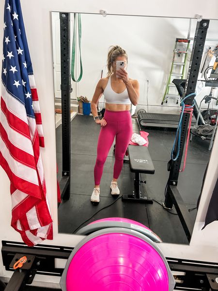 pink gym equipment - workout outfit - fitness - home gym - wearing xs in leggings 

#LTKfitness #LTKfindsunder100 #LTKhome