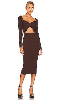 Line & Dot Avril Dress in Cinnamon Brown from Revolve.com | Revolve Clothing (Global)