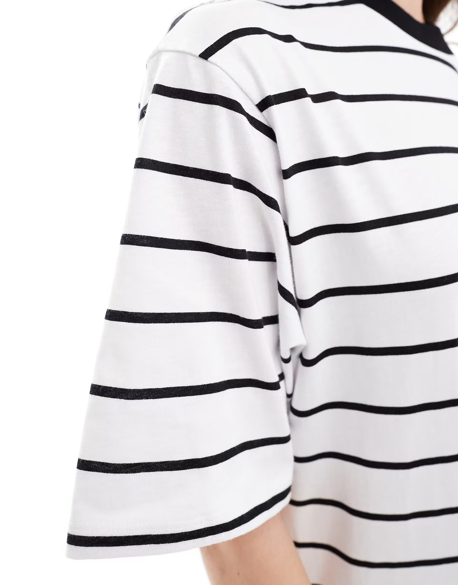 ASOS DESIGN oversized midaxi t-shirt dress in white and black stripe | ASOS | ASOS (Global)