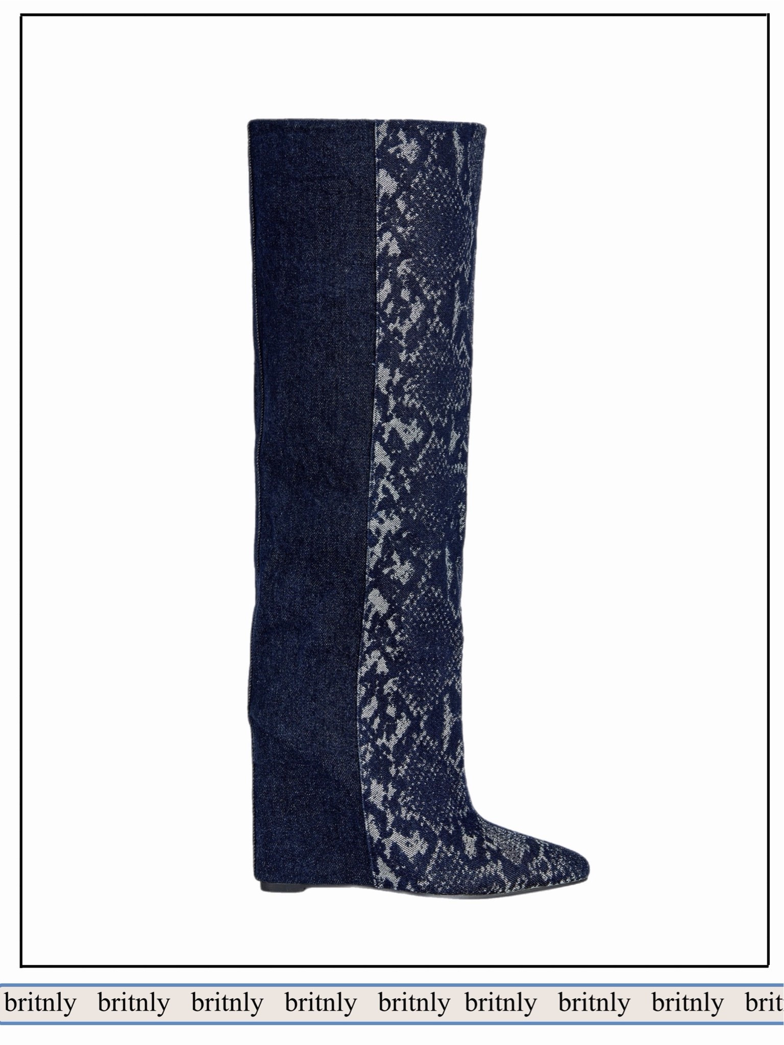 Absolutely obsessed with these denim snake boots for fall.