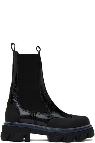 Black Cleated Chelsea Boots | SSENSE