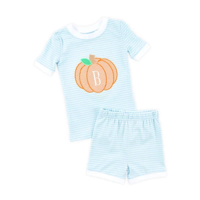 Sweet Pumpkin Blue Short Pajamas | Classic Whimsy