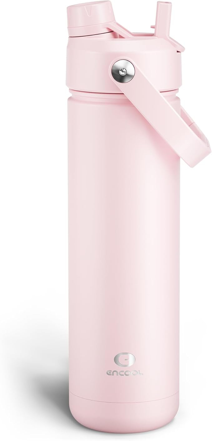 Insulated Water Bottle with Straw Stainless Steel Water Bottle, Leak-Proof, BPA-Free, Double Wall... | Amazon (US)