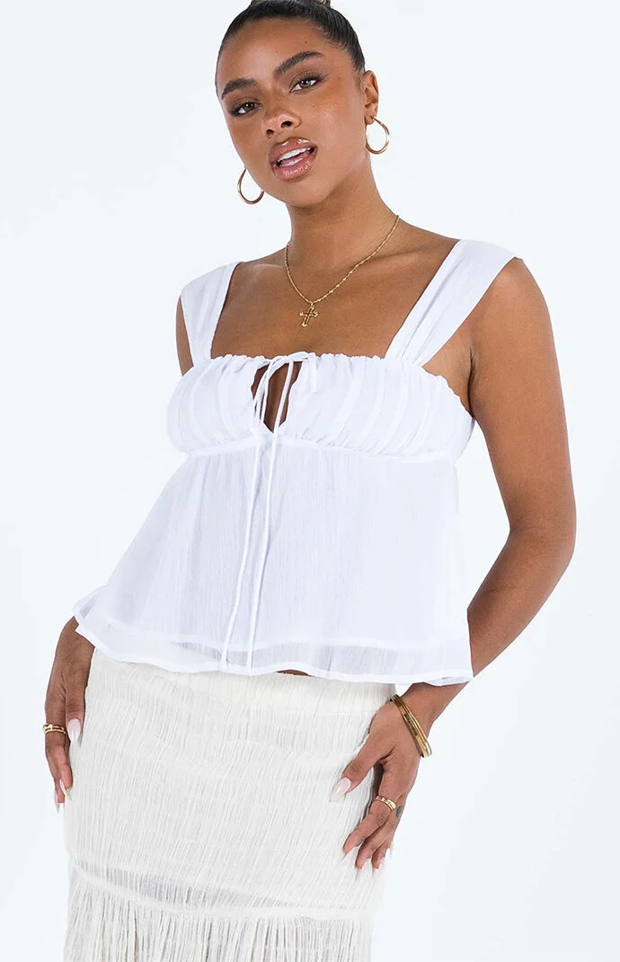 Princess Polly Women's Mooney Top in Ivory - Size 2 | PacSun