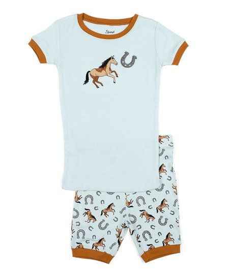 Blue Horse Cotton Pajama Set - Toddler & Boys | Zulily