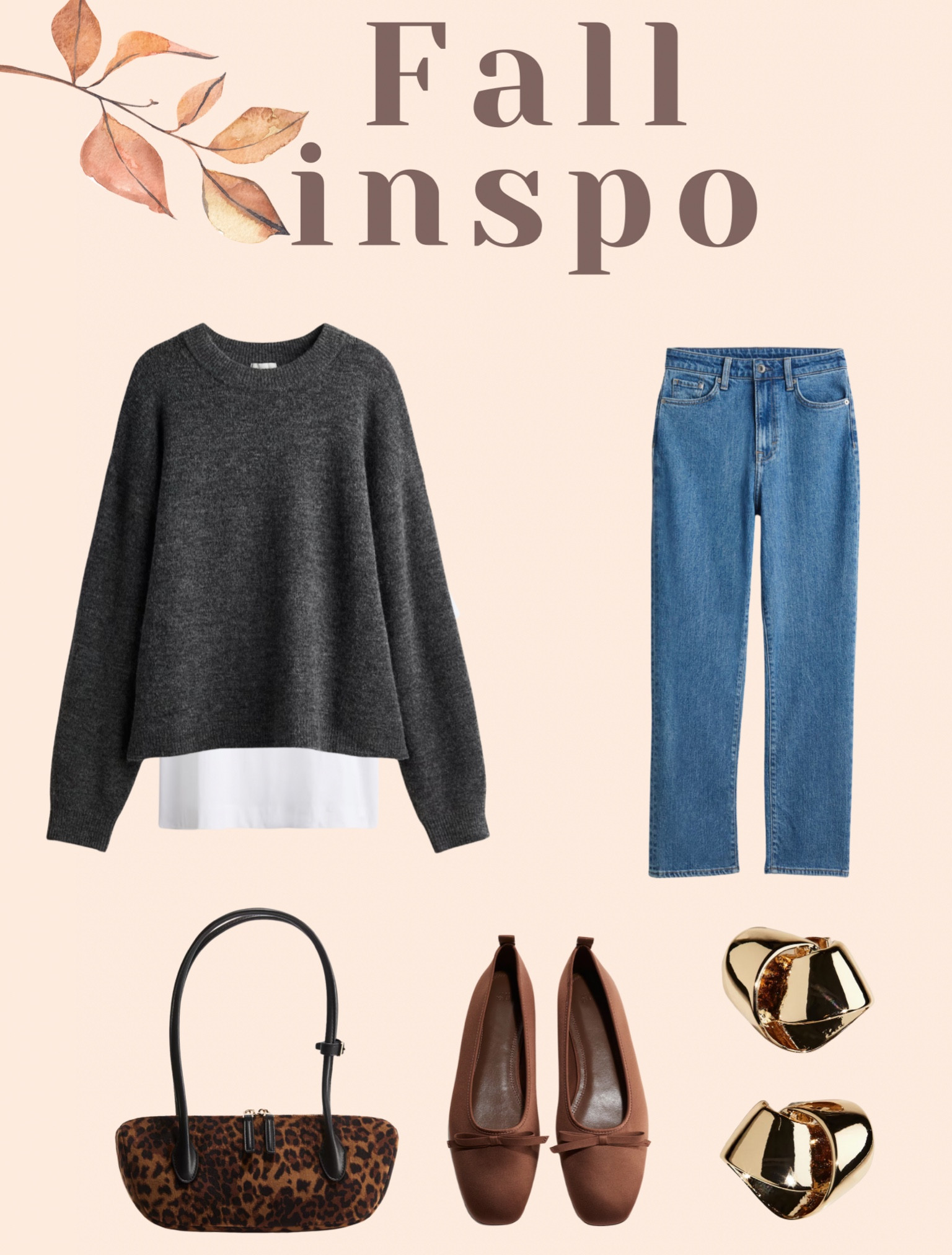 Perfect outfit for going out and be comfy! 
@H&M





Gold earrings, knitted sweater, sweater, women’s sweater, grey sweater, mom jeans, high waisted jeans, jeans, leopard shoes, ballet flats, flats, brown flats, shoes, women shoes, fall outfit, oversized sweater, oversized, leopard print bag, women’s fall outfit, outfit inspired 


#LTKStyleTip #LTKFindsUnder100 #LTKxMadewell