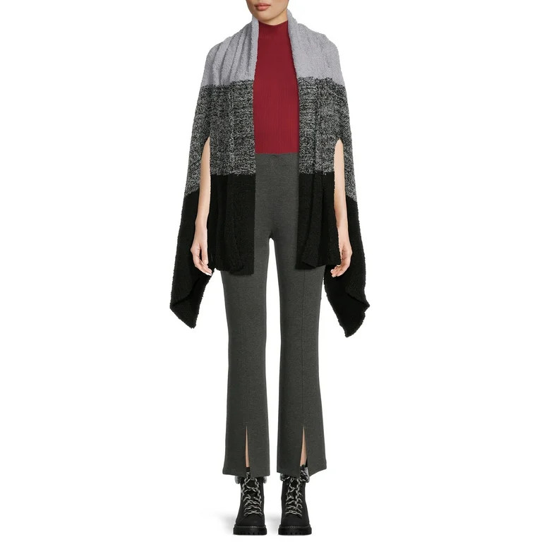 Time and Tru Adult Women's Stripe Cozy Wrap | Walmart (US)