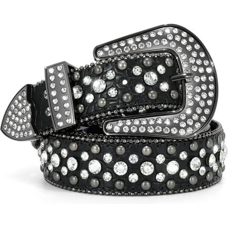 Rhinestone Belt for Women and Men Ladies Weatern Cowgirl Cowboy Bling Belt for Jeans Pants Dress | Walmart (US)