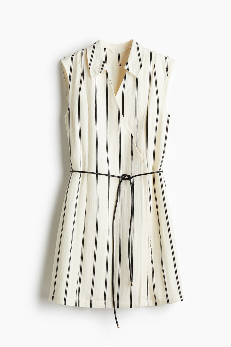 Wrap Dress with Tie Belt - White - Ladies | H&M US | H&M (US + CA)