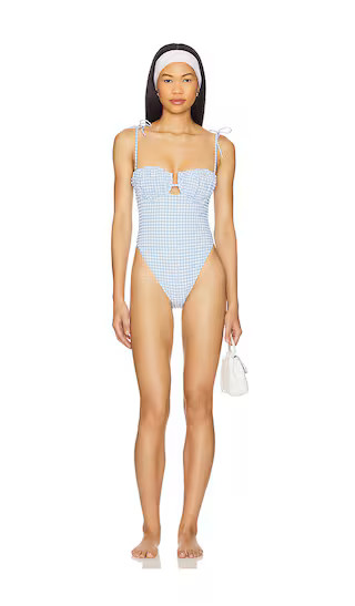 Petal One Piece in Peri Micro Gingham | Revolve Clothing (Global)