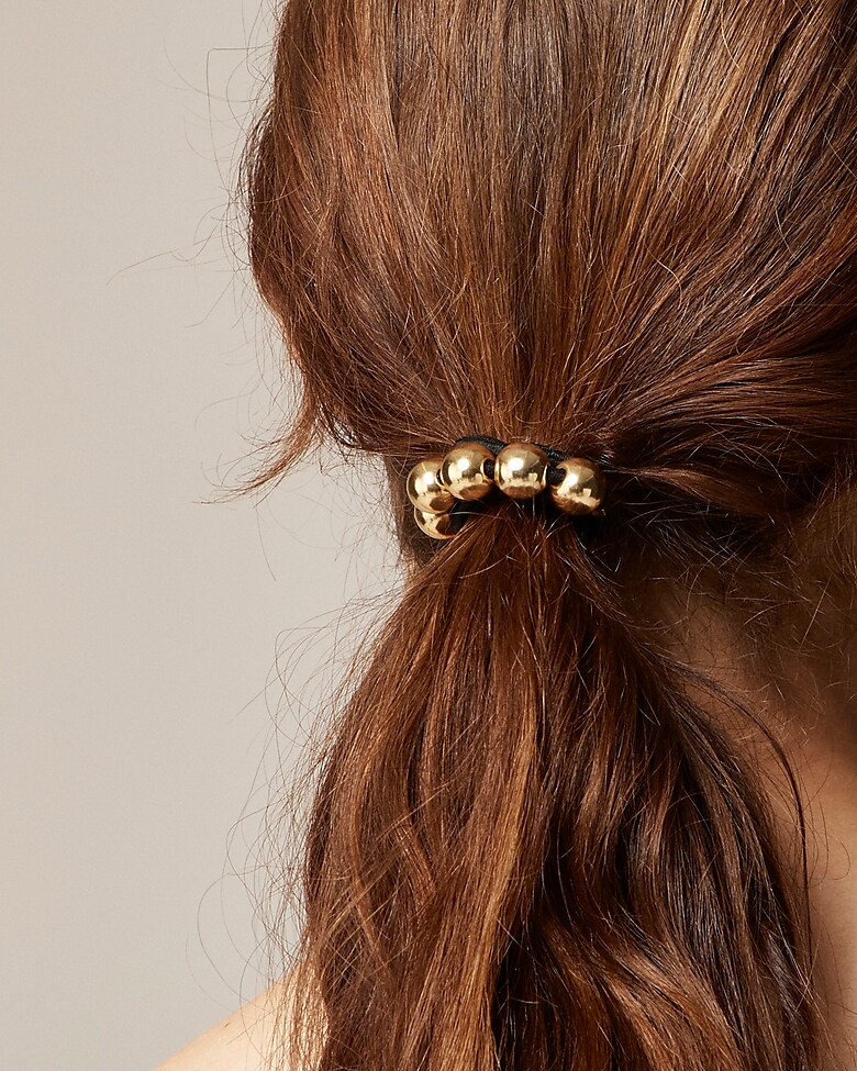 Bauble hair ties gold and pearl two-pack | J. Crew US
