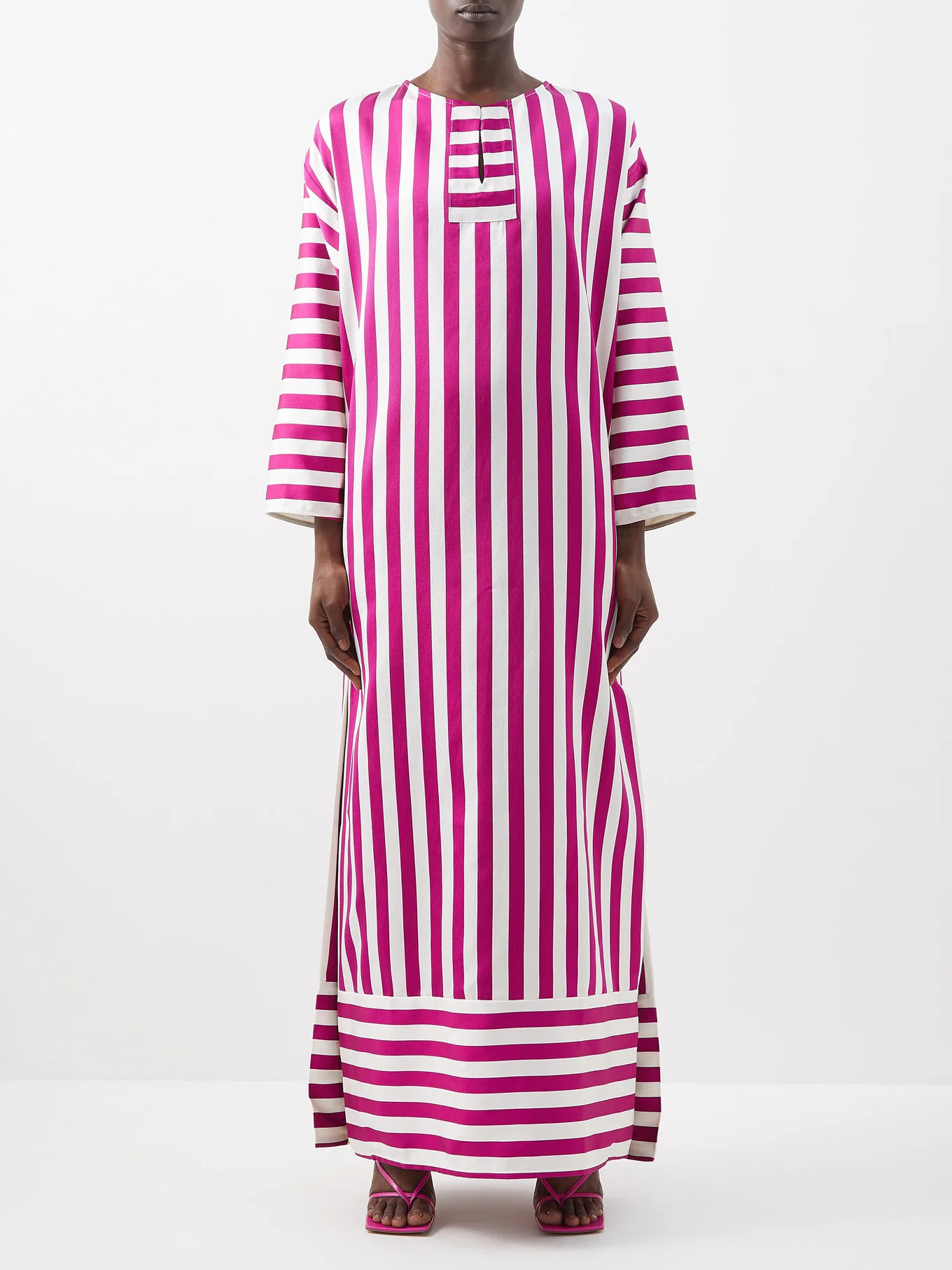 Marella striped-faille maxi tunic | Matches (US)