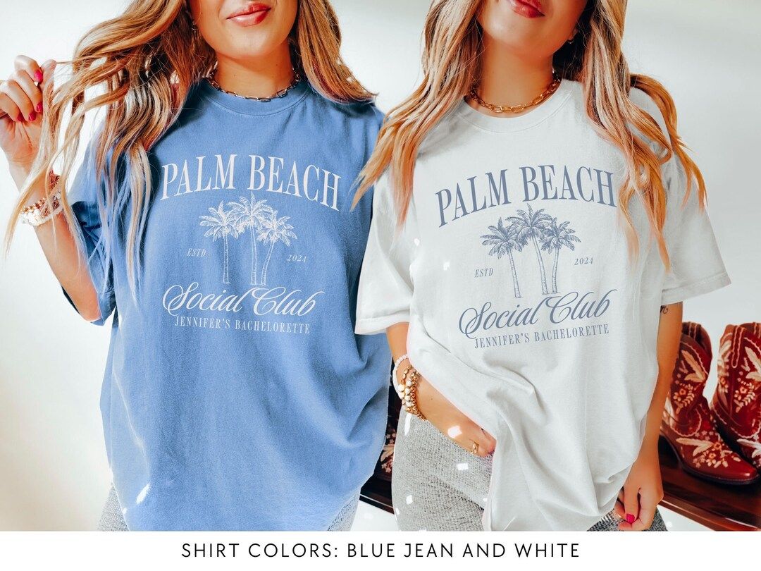 Beach Bachelorette Party Shirts, Palm Beach Florida Bachelorette Shirts, Last Toast on the Coast,... | Etsy (US)