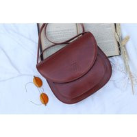 Handmade Leather Crossbody Handbag Brown - Medium Sized Purse For Women, Perfect Long Term Use | Etsy (US)