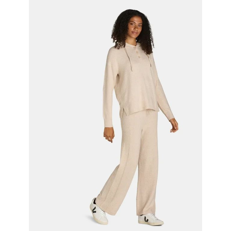 Time and Tru Women's Sweater Hoodie and Pants Set, 2-Piece, Sizes XS-XXXL | Walmart (US)