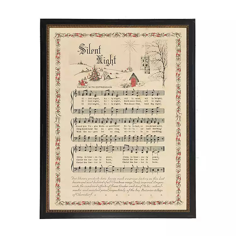 New! Silent Night Christmas Hymn Wall Plaque | Kirkland's Home