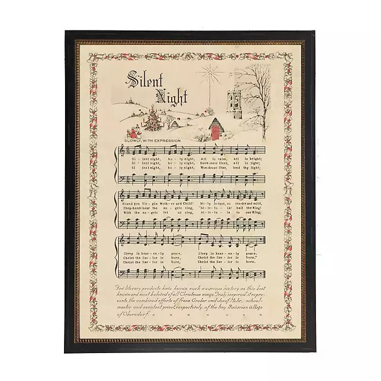 New! Silent Night Christmas Hymn Wall Plaque | Kirkland's Home