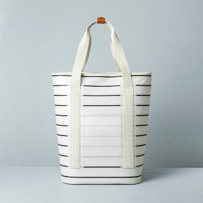 Insulated Multistripe Backpack Cooler Gray/Sour Cream - Hearth & Hand™ with Magnolia | Target
