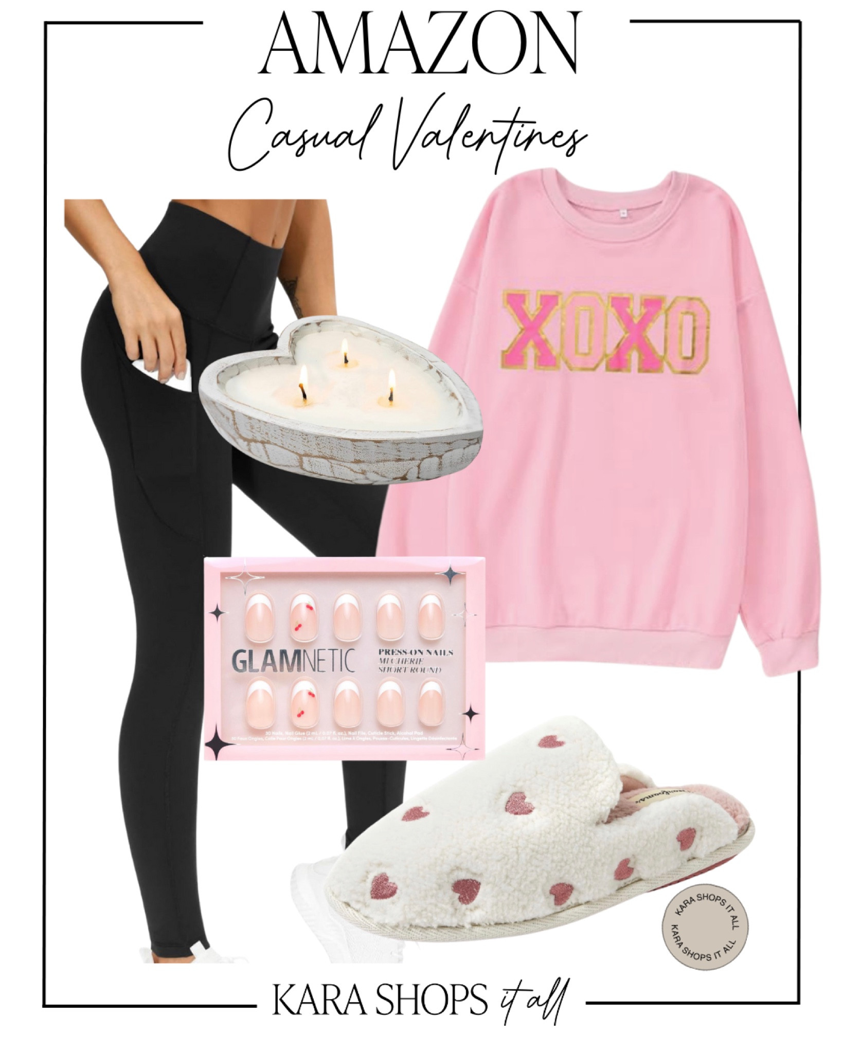 Casual Valentine’s Day outfit! Love these heart slippers and press on nails! This crewneck comes in more colors too!
#Amazon #Amazonholiday #Amazonfashion#LTKHoliday 

#LTKsalealert #LTKstyletip