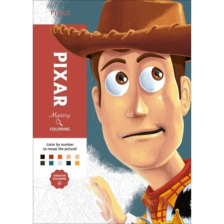 Disney Mystery Coloring: Pixar: A Color by Number Book, 128 pages (Paperback) | Walmart (US)