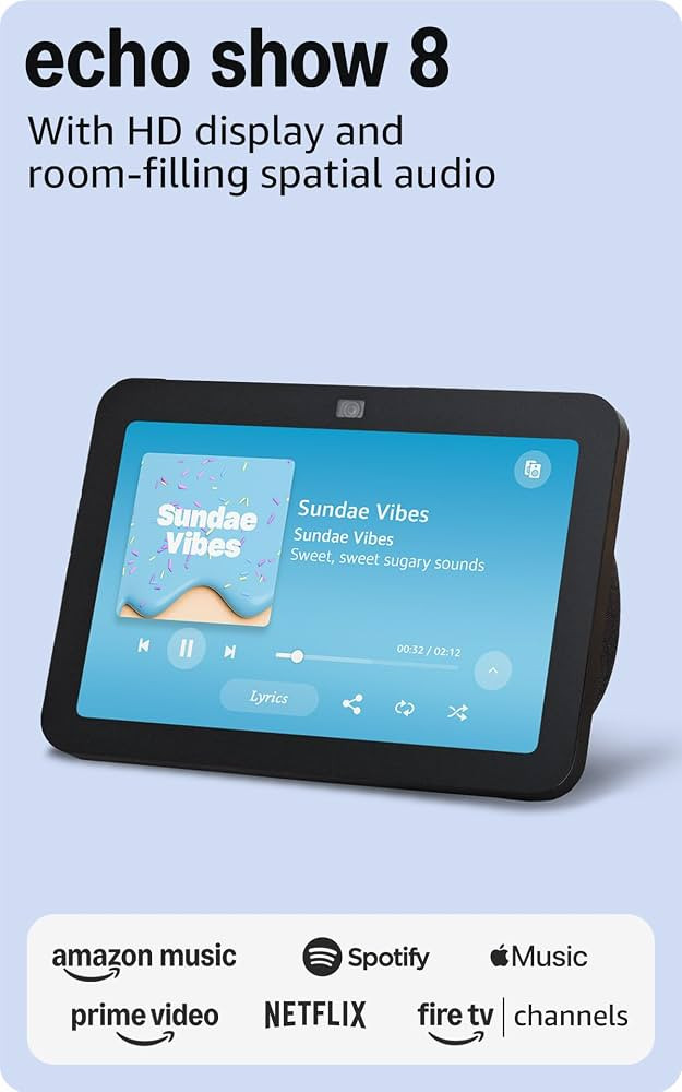 Like-New Amazon Echo Show 8, With Spatial Audio, Smart Home Hub, ideal for open living spaces, in... | Amazon (US)