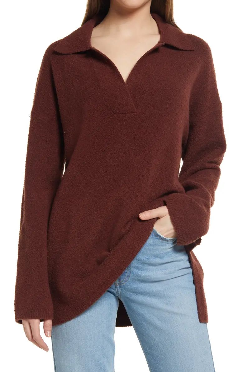 Open Edit Oversize Polo Sweater | Nordstrom | Nordstrom