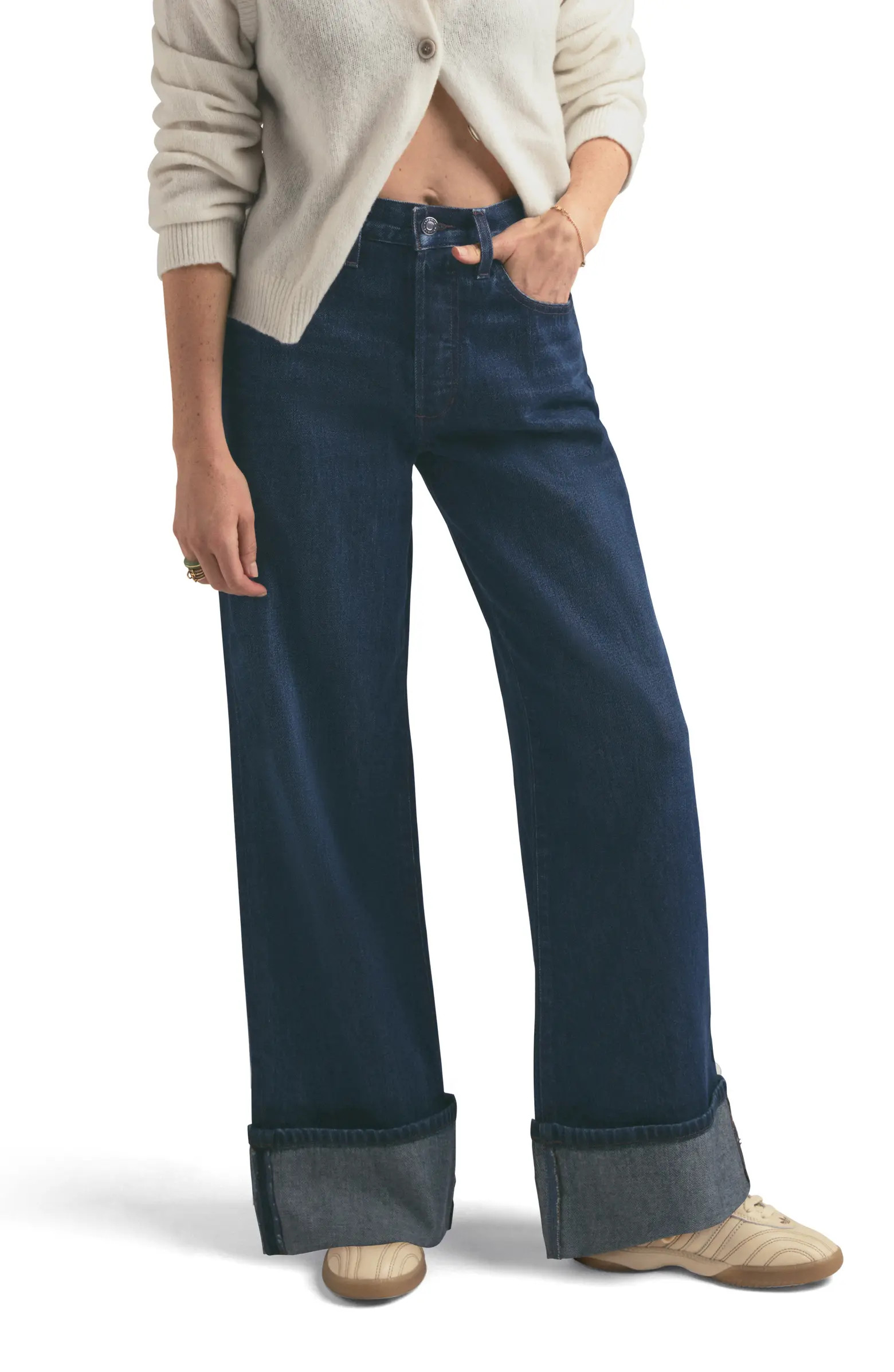 The Masha Shortie Cuffed High Waist Wide Leg Jeans | Nordstrom