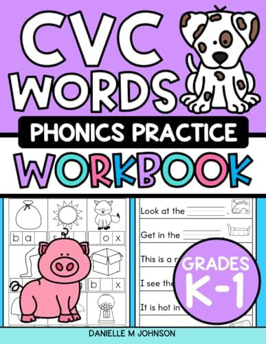 CVC Words Phonics Workbook: Short Vowel Practice, Kindergarten, First Grade, Homeschool, Phonics ... | Amazon (US)