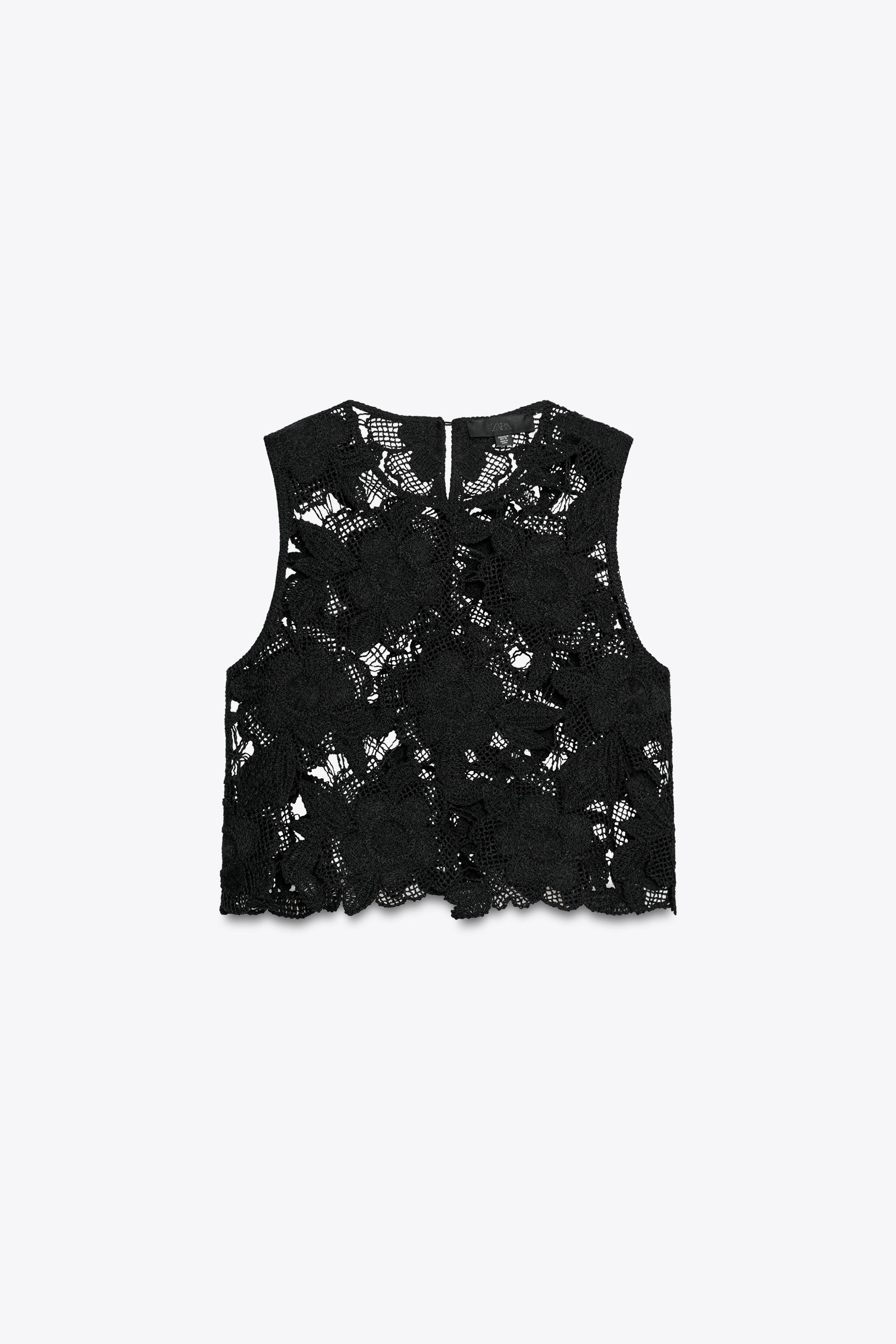 FLORAL CROCHET TOP | Zara US