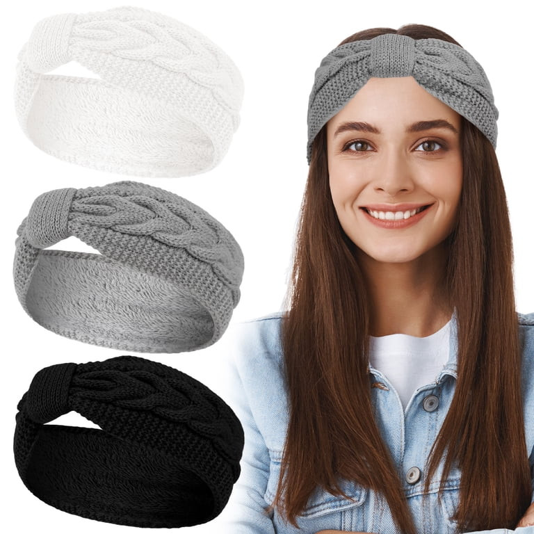 Qweryboo 3PCS Winter Headbands for Women, Knit Headbands Winter Ear Warmers, Twisted Elastic Turb... | Walmart (US)