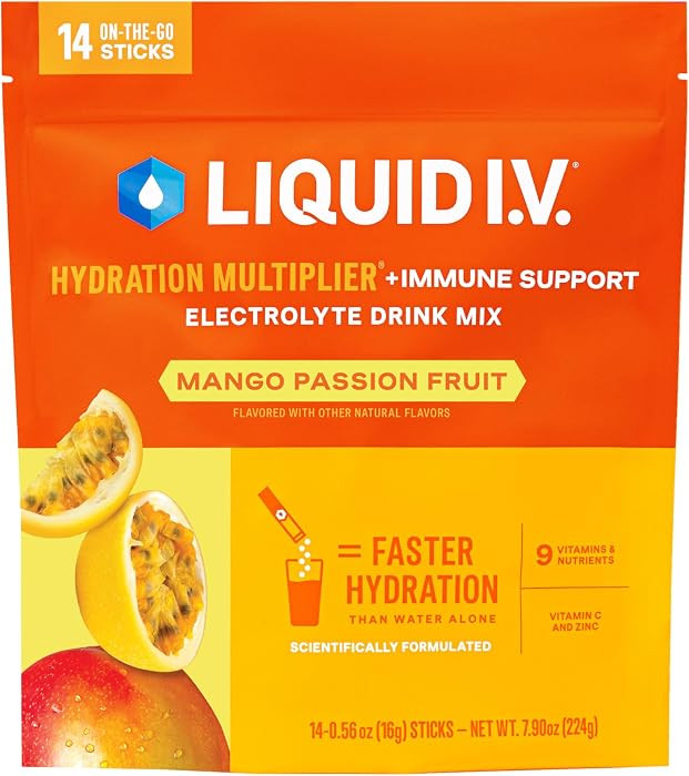 Liquid I.V.\u00ae Hydration Multiplier +Immune Support - Mango Passionfruit | Electrolyte Powder ... | Amazon (US)