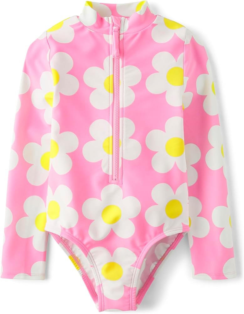 Gymboree Girls' and Toddler Long Sleeve Rashguard One Piece Swimsuit | Amazon (US)
