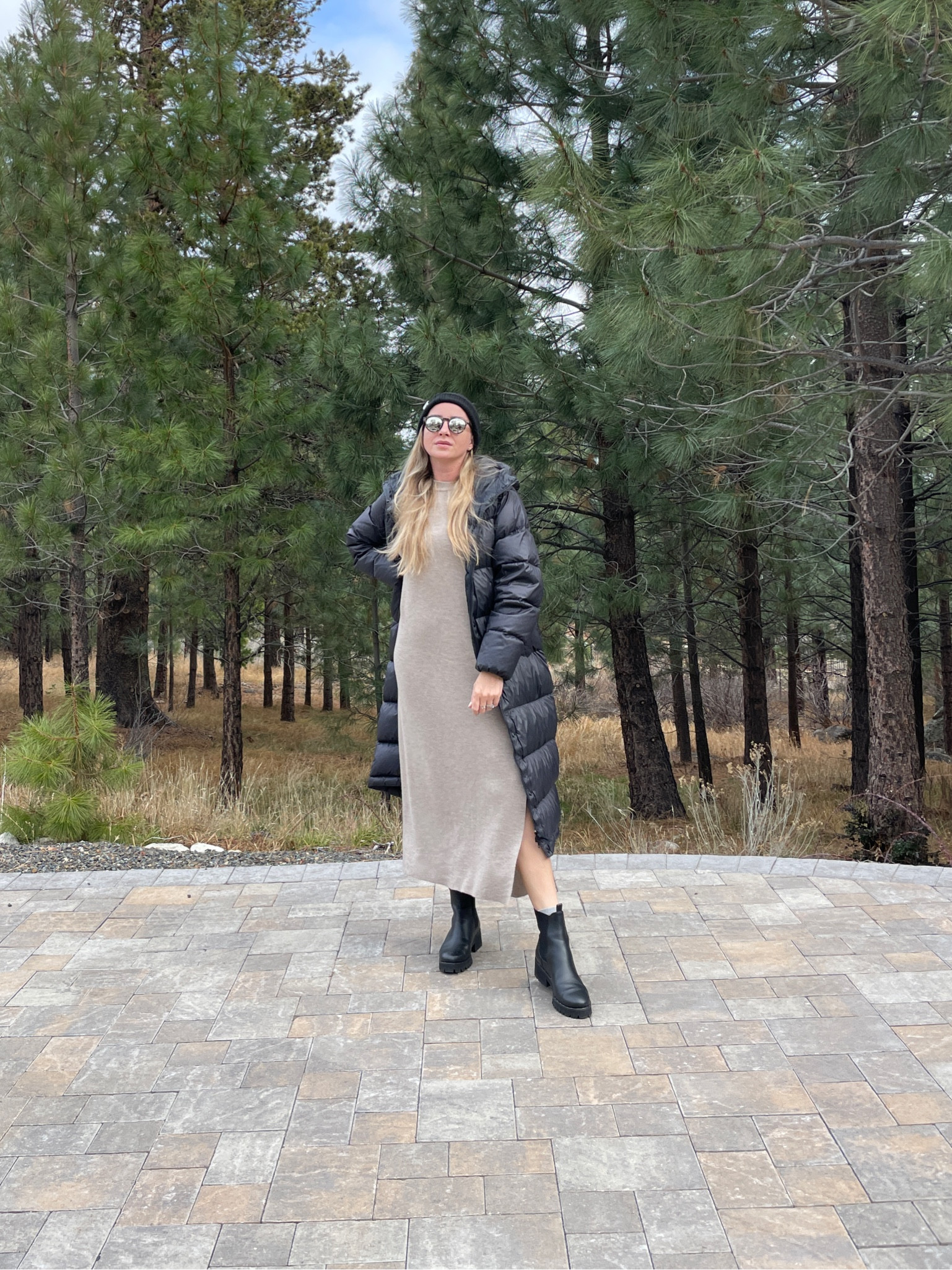 Making this dress work for winter in the mountains. 🌲

#LTKstyletip #LTKSeasonal #LTKshoecrush